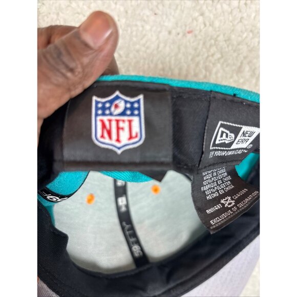 New Era Miami Dolphins 59FIFTY Fitted Cap Size 7 3/8 Teal & Orange Polyester - Picture 8 of 8